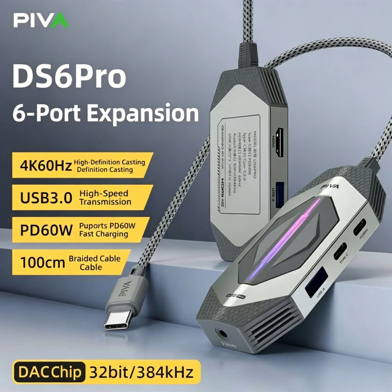 Usb Hub Gaming - PIVA DS6 Pro 6-in-1 게이밍 도킹