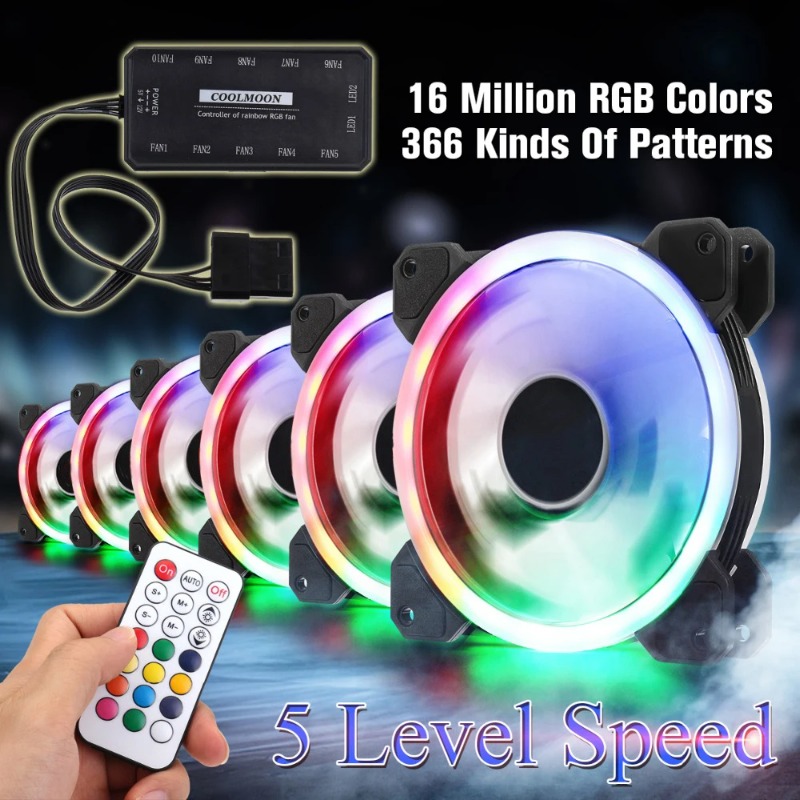 120mm RGB 저소음 조절 가능 PC 쿨링 팬 IR - Pc Gaming Ff 리뷰 및 가격