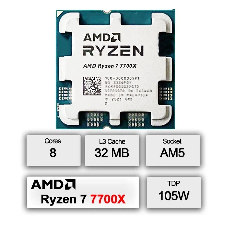 고성능 게이밍 프로세서 AMD 7700X (쿨러 미포함 - Pc Gaming Games 리뷰 및 가격