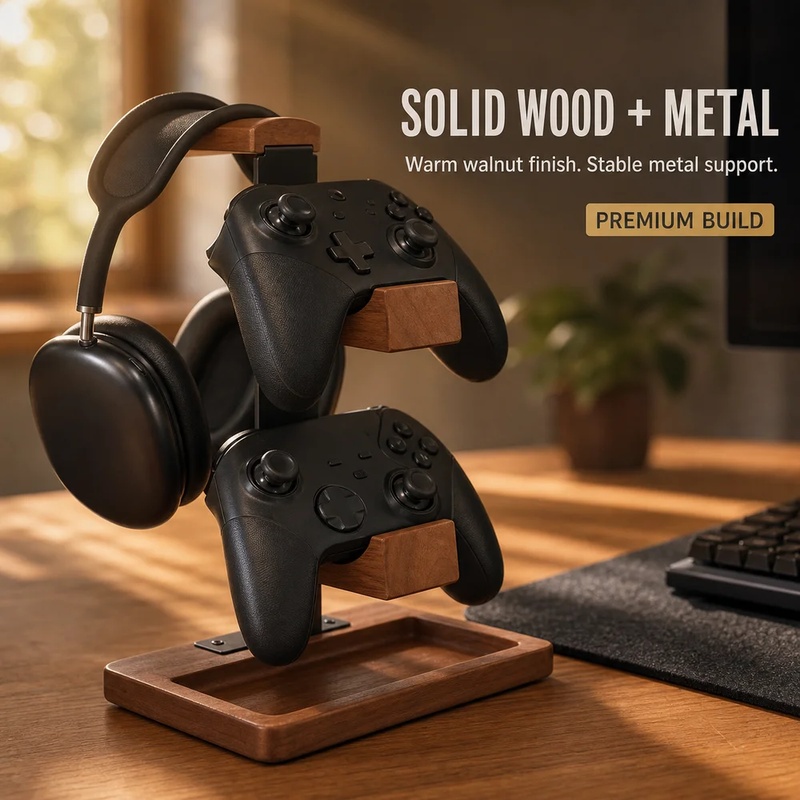 나무 헤드폰 스탠드 게이밍 헤드셋 홀더 데스크 이어폰  - Pc Gaming Earphones 리뷰 및 가격