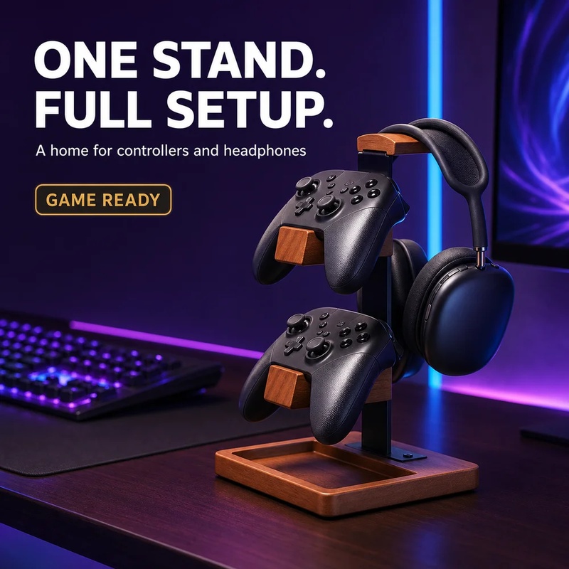 나무 헤드폰 스탠드 게이밍 헤드셋 홀더 데스크 이어폰  - Pc Gaming Earphones 리뷰 및 가격